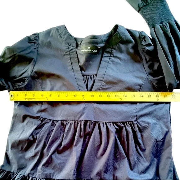 Tuckernuck POMANDER PLACE Navy Cotton Poplin Kenzo Dress Size Large - Picture 8 of 8